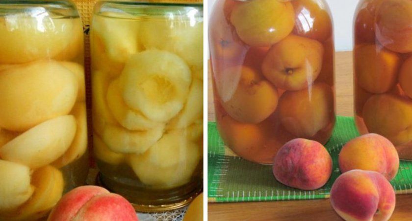 Консервовані персики з шкіркою і без