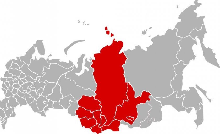 Регіон Сибіру на мапі