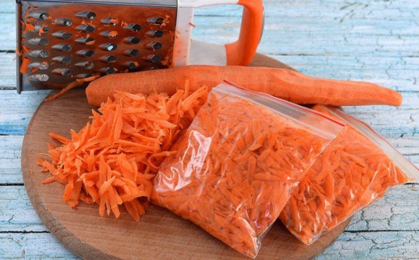 Замороження тертої моркви