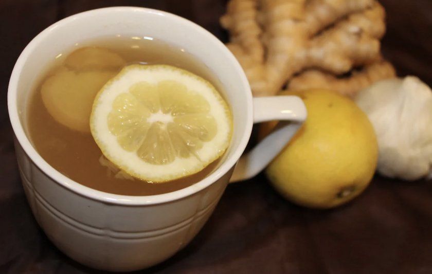 Імбирний чай з лимоном, медом і часником